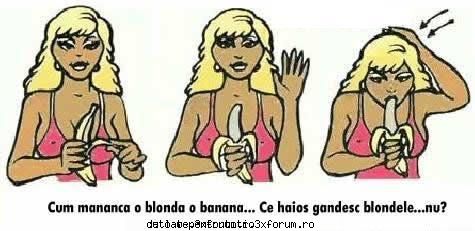 Cum mananca o blonda naturala o banana ! - Dati click pe poza pentru zoom - CAMERA DE RAS si POZE FUNY