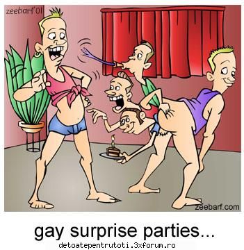 click pe poza pentru zoom : surpriza la o petrecere pentru gay